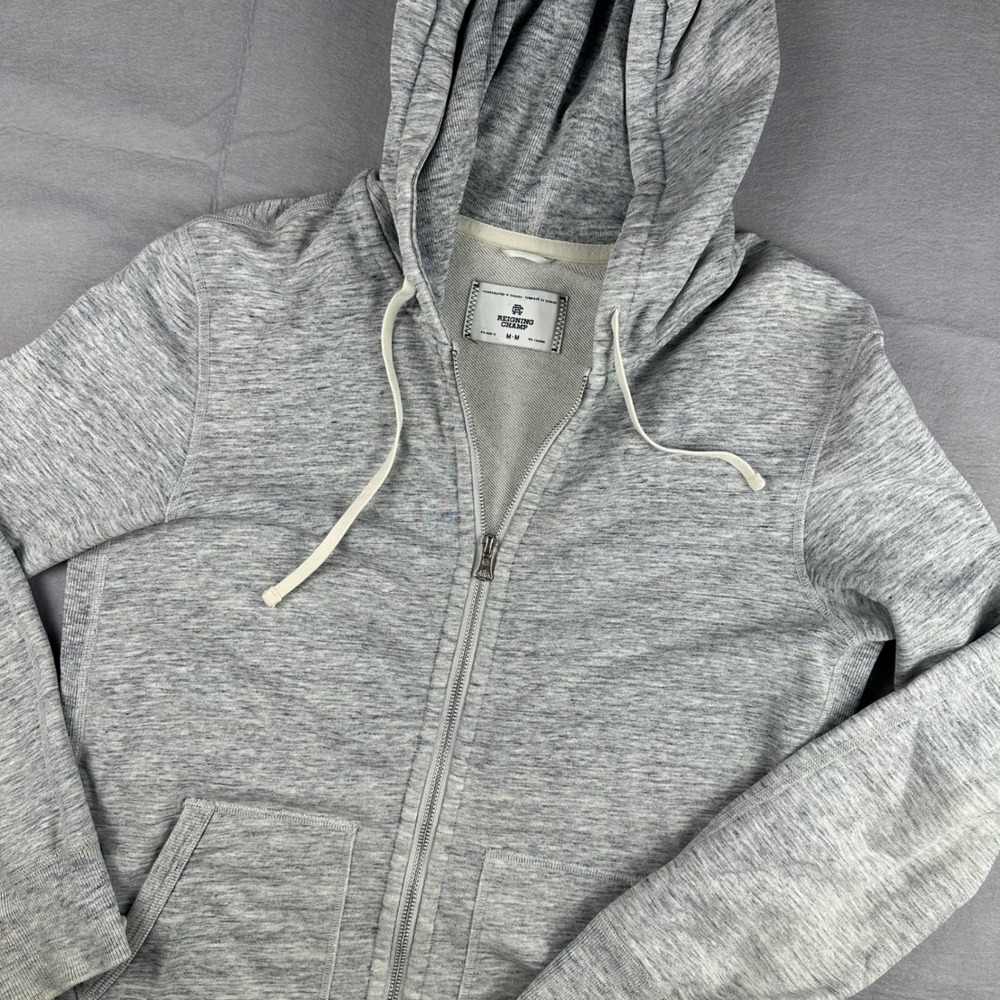 Reigning Champ Mens Tiger Terry Full Zip Hoodie Heather Grey Size Medium Canada